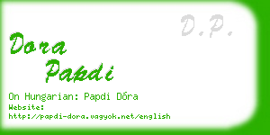 dora papdi business card